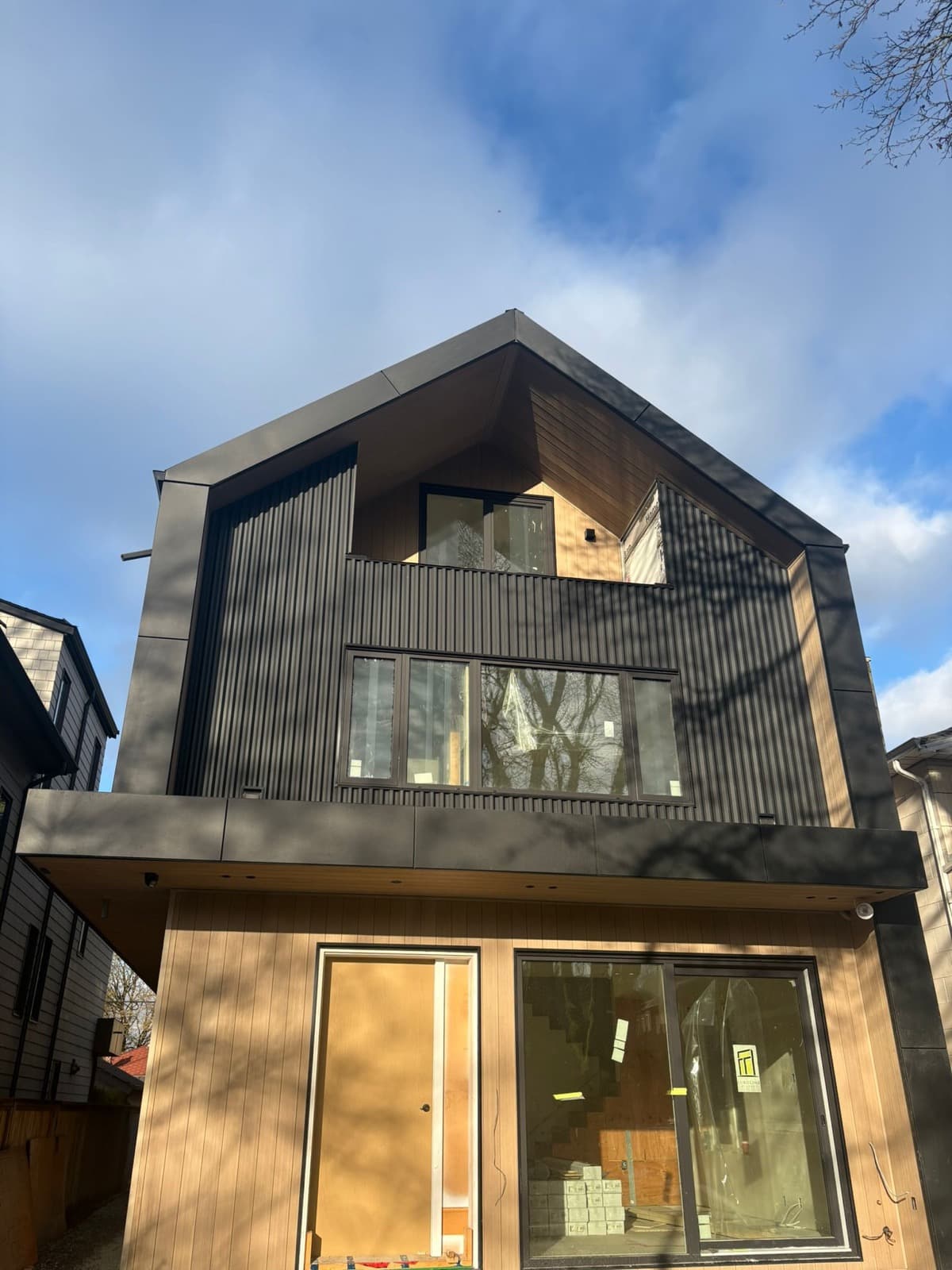 Metal panel siding installation