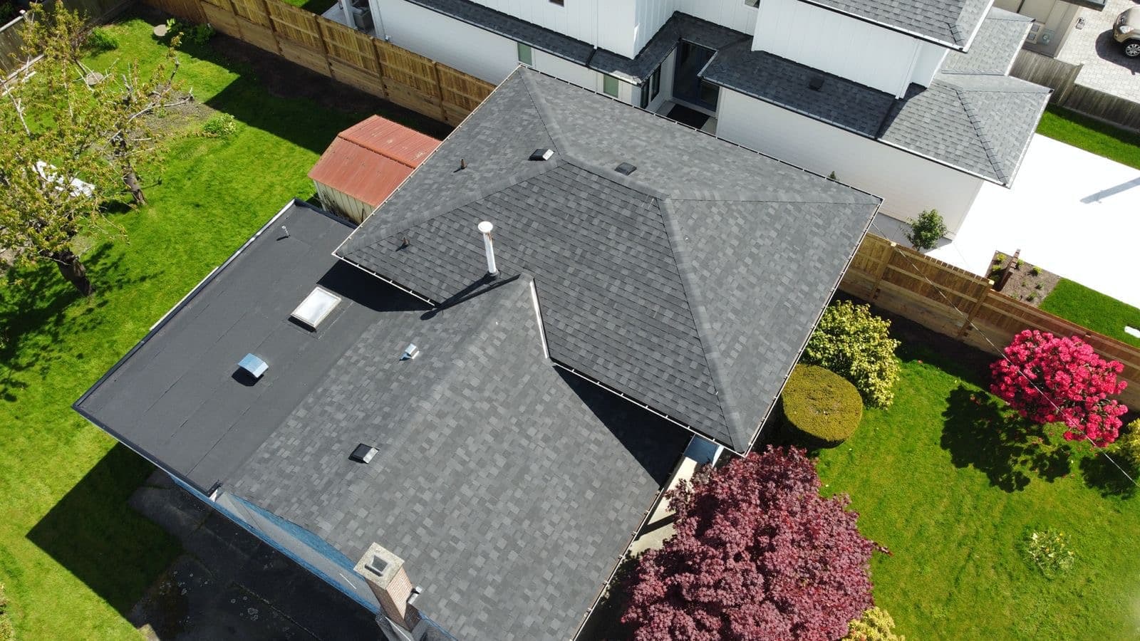 New 2-ply torch on system and IKO Dynasty Granite Black shingles