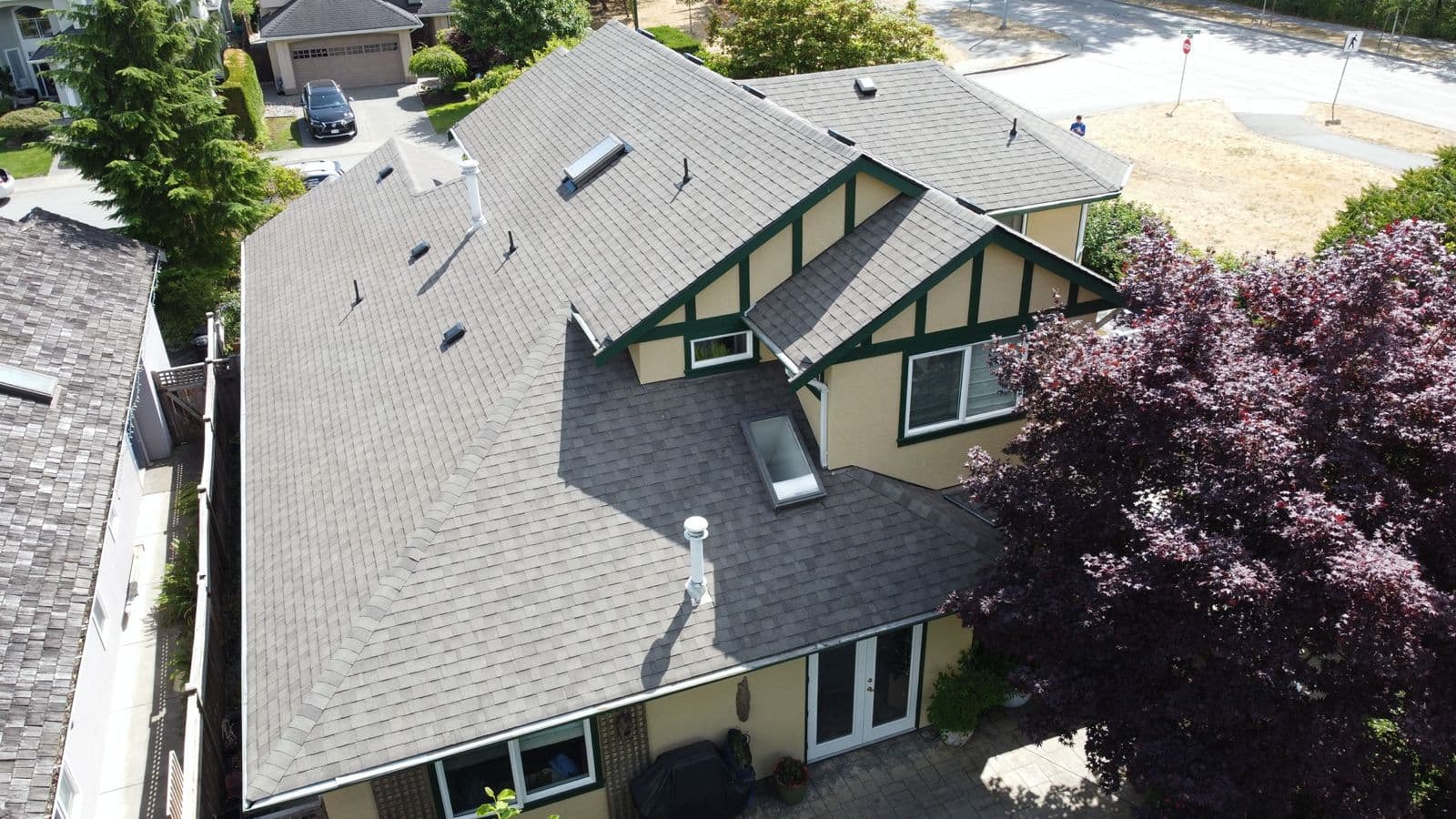 Roof repair and flashing work on a Lower Mainland home